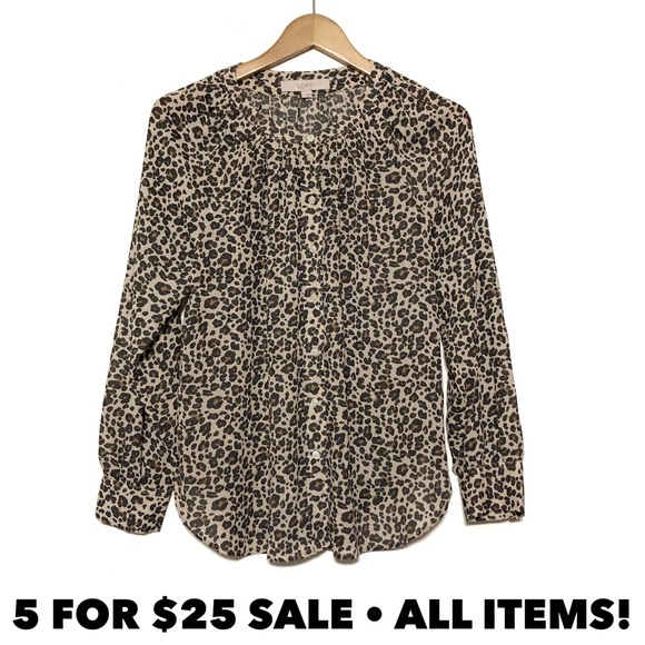 LOFT Tops - Loft Leopard Blouse
